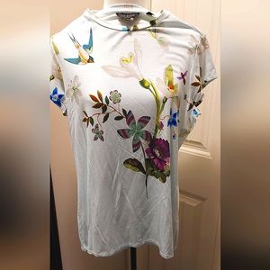 TED BAKER LONDON Botanical Fitted T Shirt Size 4 (size LG US)